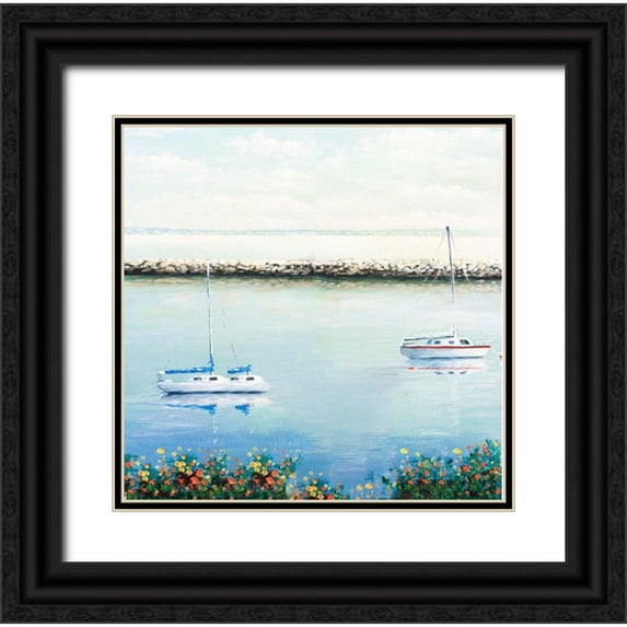 Nawrocke, Bruce 12x12 Black Ornate Wood Framed with Double Matting Museum Art Print Titled - The Marina II