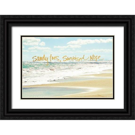 Nawrocke, Bruce 18x13 Black Ornate Wood Framed with Double Matting Museum Art Print Titled - Sandy Toes, Sunkissed Nose