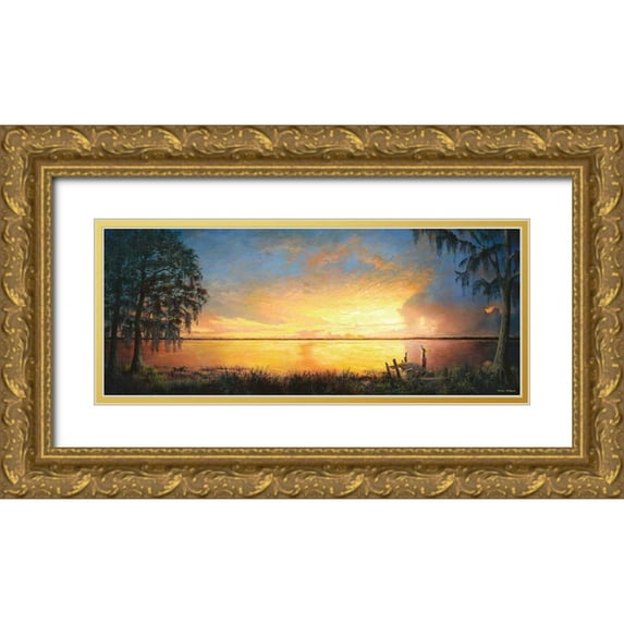 Nawrocke, Bruce 32x15 Gold Ornate Wood Framed with Double Matting Museum Art Print Titled - Nature Prevails