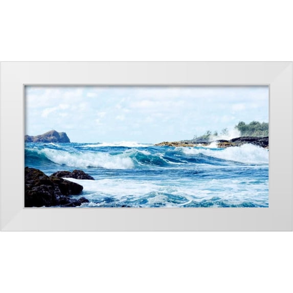 Nawrocke, Bruce 32x18 White Modern Wood Framed Museum Art Print Titled - Cool Beach II