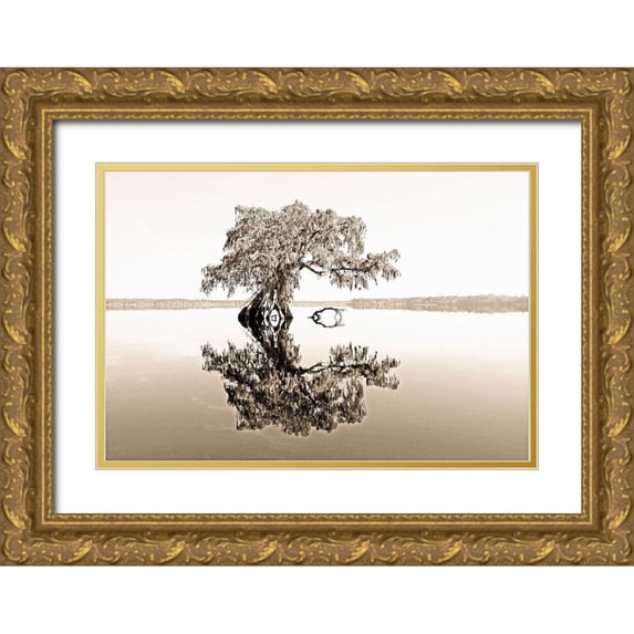 Nawrocke, Bruce 32x23 Gold Ornate Wood Framed with Double Matting Museum Art Print Titled - Reflective View