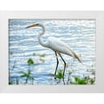 thumbnail image 1 of Nawrocke, Bruce 32x25 White Modern Wood Framed Museum Art Print Titled - By The Lake Egret, 1 of 4