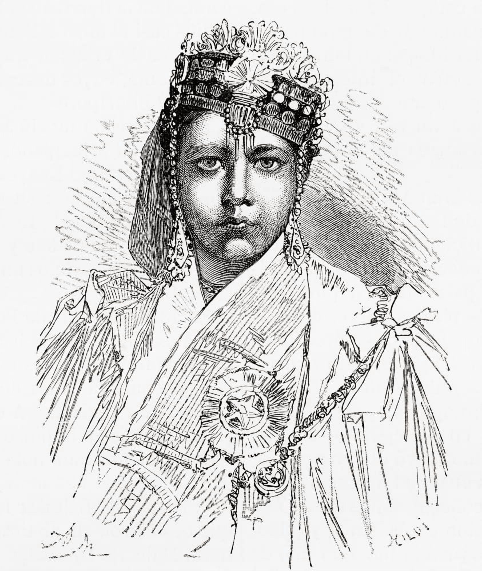 Nawwab Sultan Shah Jahan Begum Sahiba 1838-1901 Begum Of Bhopal India From El Mundo En La Mano Published 1878 Canvas Art - Ken Welsh Design Pics (13 x 16)