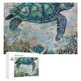 thumbnail image 1 of Awypu Beach Sea Turtle Waist Wooden Jigsaw Puzzle Challenging Difficult Wood Puzzles for Adults 300 PCS, 1 of 4