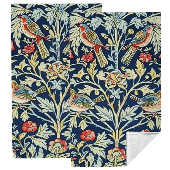 Nawy Birds Flowers Wallpaper Kitchen Towels Set of 2 Ultra Absorbent Towels 27.5x16in 27.5*16in