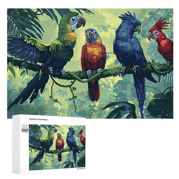 Awypu Birds Tree Branch Jungle Wooden Puzzle Gift for Family Friends 1000 PCS