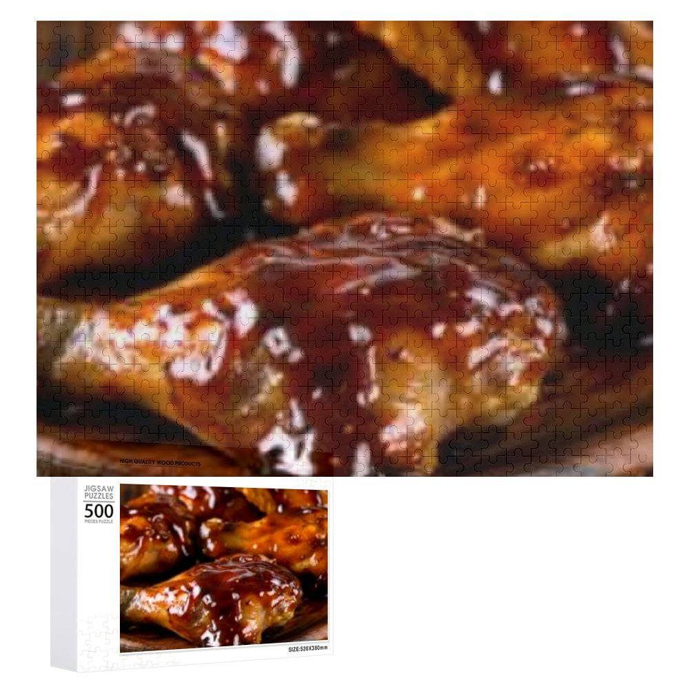 Nawy Chicken Wings BBQ Sauce Wooden Puzzle Gift for Family Friends 500