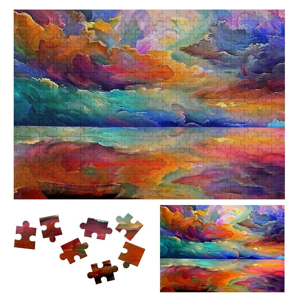 Awypu Clouds Water Boat Wooden Jigsaw Puzzle for Adults and Kids 300 ...