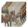 thumbnail image 1 of Nawy Dogs Horses Snow Cloth Napkins Polyester Gift Home Decor 6 PCS, 1 of 7
