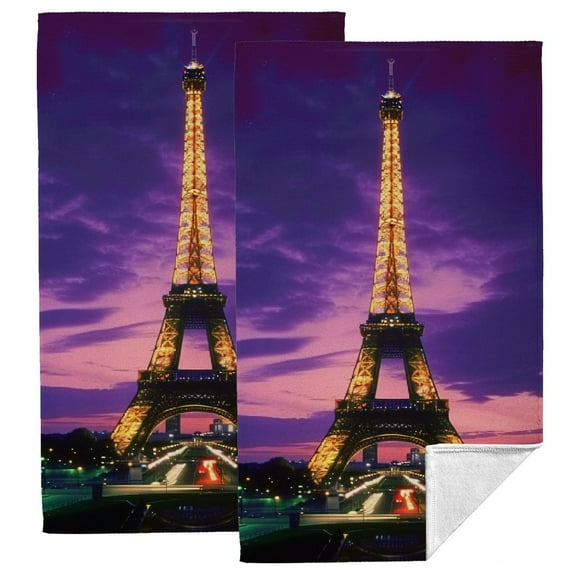 Nawy Eiffel Tower Funny Kitchen Towels Two-Piece Set for Kitchens, Bathrooms, Showers 27.5x16 Inch 27.5*16in