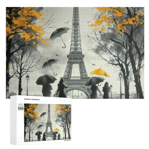Awypu Eiffel Tower Wooden Jigsaw Puzzle Challenging Difficult Wood Puzzles for Adults Gift 1000 PCS