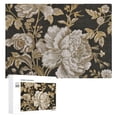 thumbnail image 1 of Nawy Floral Wallpaper White Flowers Gold Border Wood Puzzle for Adults 300 PCS, 1 of 4