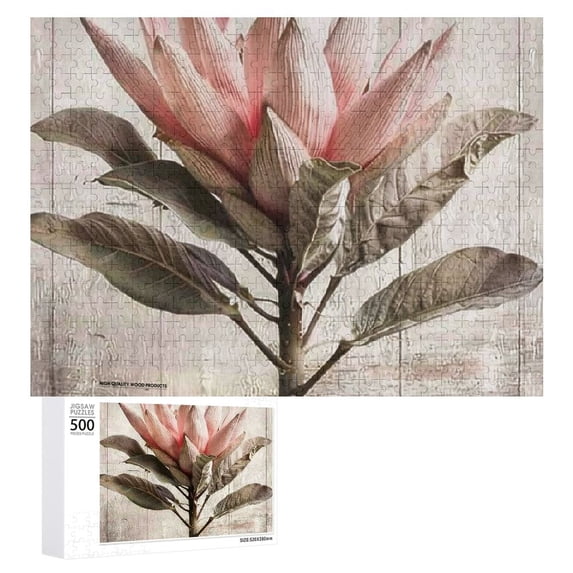 Nawy Flower Leaves Vase Wooden Puzzle - Relaxing and Engaging Gift for Family and Friends 500 PCS