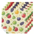 thumbnail image 1 of Nawy Fruit Cartoon Floral Pattern Polyester Cloth Napkins Home Decor Party Dinner Decoration Washable Napkins 4 PCS, 1 of 7