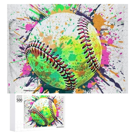 Awypu Graffiti Paint Splatters Wooden Puzzle Challenging Difficult Wood Puzzle for Adults 500 PCS
