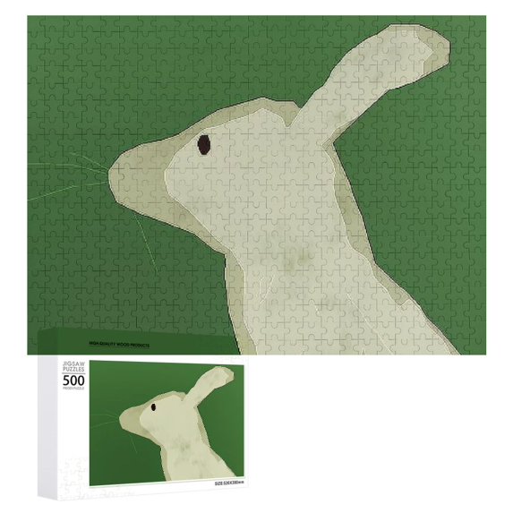 Awypu Impossible Wooden Puzzles Easter Day Cartoon Rabbit Wood Puzzle 500 PCS