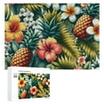 thumbnail image 1 of Awypu Leaf Hawaiian Pineapples Tropical Palm Leaves Flowers Green Yellow Pink Wooden Puzzles 300 PCS, 1 of 4