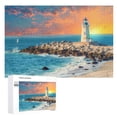 thumbnail image 1 of Awypu Lighthouse Rocky Shore Sunset Wooden Puzzle Gift for Family Friends 1000 PCS, 1 of 4
