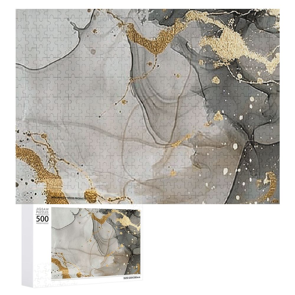 Awypu Marble Wall, Gold Foil Paint, Abstract Brush Strokes Wooden ...