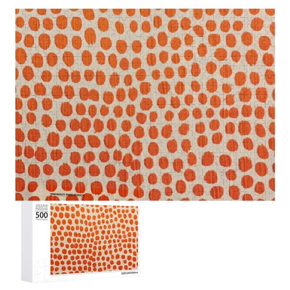 Awypu Polka Dot Wooden Jigsaw Puzzle Challenging Difficult Wood Puzzles for Adults Gift for Family Friends 500 PCS