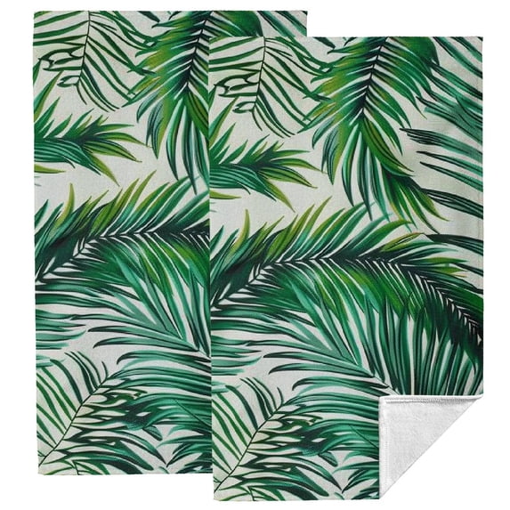Nawy Palm Leaf Towels - Set of 2 | Kitchen Towels for Kitchens, Bathrooms, Showers | Spa Towel, Hand Towel 27.5*16in