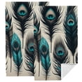 thumbnail image 1 of Nawy Peacock Feather Watercolor Kitchen Towels, Set of 2, Soft and Absorbent, Ideal for Kitchens, Bathrooms, and Showers 27.5*16in, 1 of 6