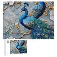 thumbnail image 1 of Awypu Peacock Flowers Tree Wooden Jigsaw Puzzle Challenging Difficult Wood Puzzles for Adults Gift for Family Friends 500 PCS, 1 of 4