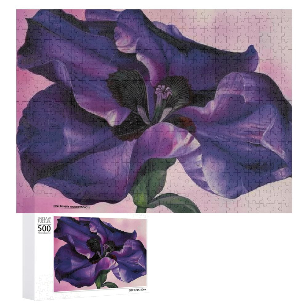Awypu Purple Flower Wooden Jigsaw Puzzle Gift for Family Friends 500 ...