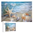 thumbnail image 1 of Awypu Seashells Starfish Beach Wooden Puzzle - Impossible Wooden Puzzles Gift for Family Friends 1000 PCS, 1 of 4
