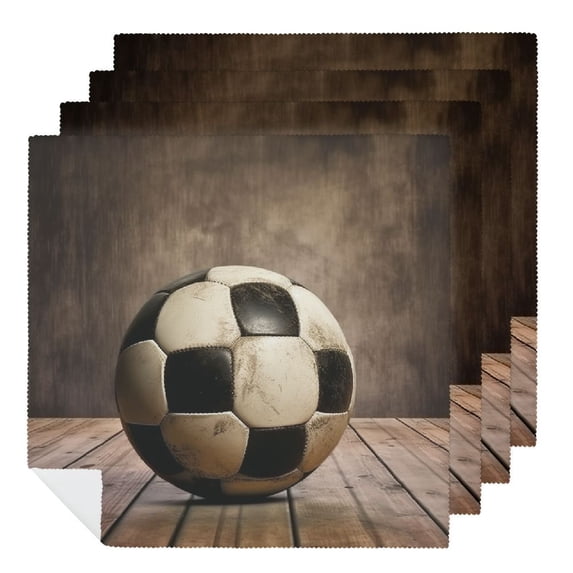 Nawy Soccer Ball Cloth Napkin Reusable Gift - Premium Polyester Material 6 PCS