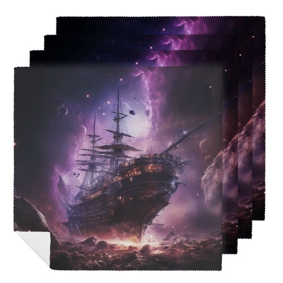 Nawy Storm at Sea Cloth Napkins Polyester Gift Home Decor 4 PCS