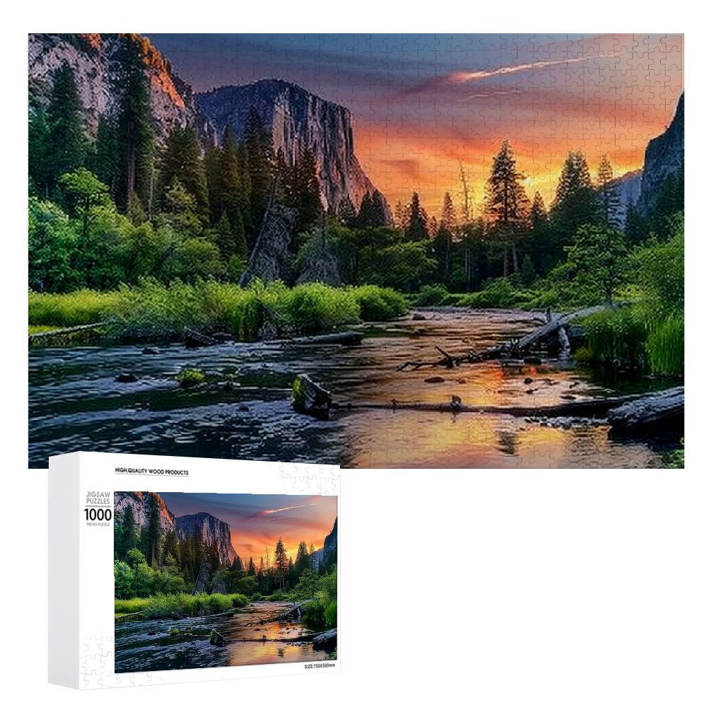 Awypu Sunset Landscape Wooden Jigsaw Puzzle Gift for Family