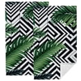 thumbnail image 1 of Nawy Tropical Green Leaves with Geometric Background Palm (Palm Tree) Towel Set - Modern Decorative Tea Towels for Kitchens, Bathrooms, Showers - Soft and Absorbent Bath Towels - 2 Pack 27.5*16in, 1 of 6