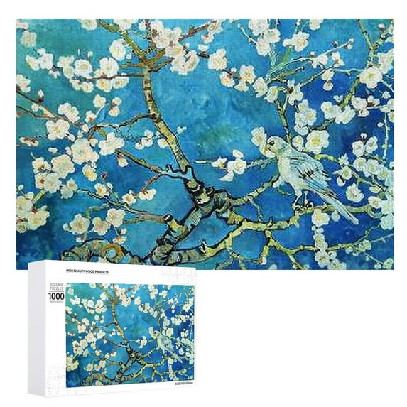 Nawy White Flowers Wooden Jigsaw Puzzle - Impossible Wooden Puzzles Gift for Family Friends 1000 PCS