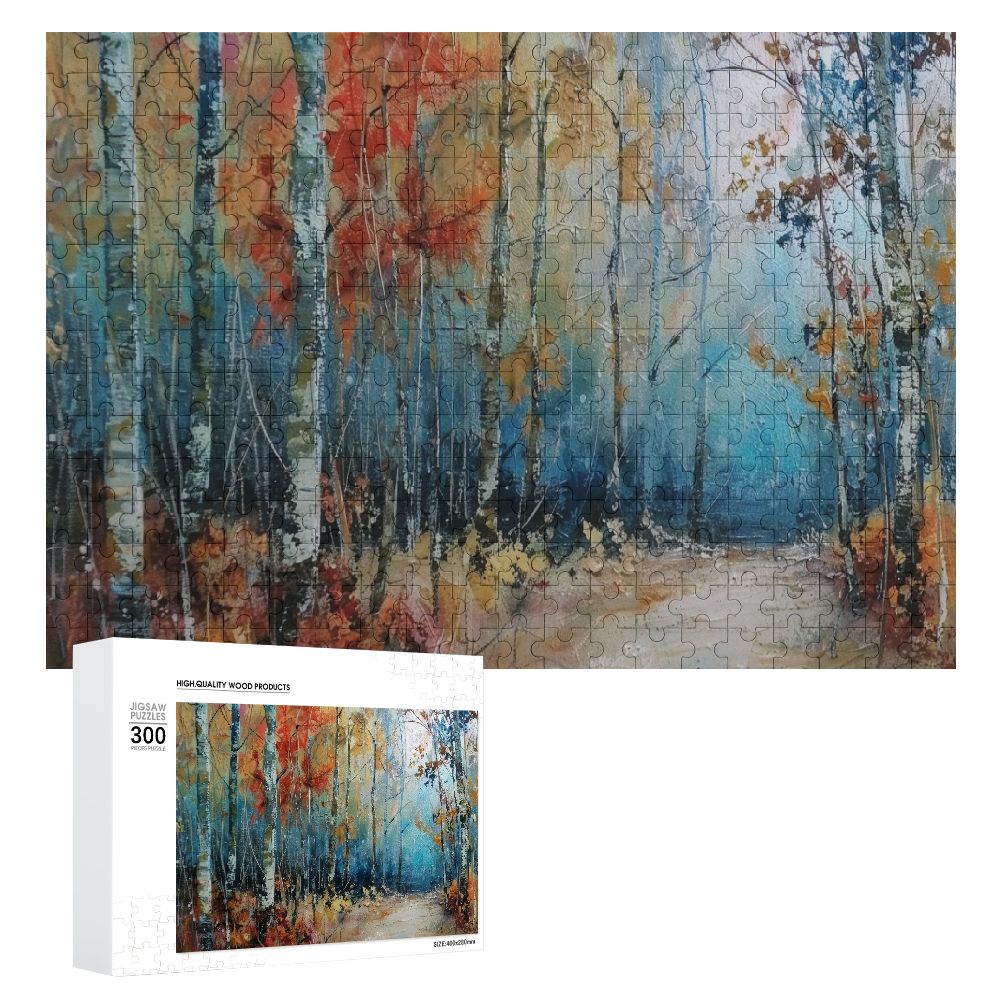 Awypu Wooden Jigsaw Puzzle White Birch Tree Puzzle for Adults and Kids ...