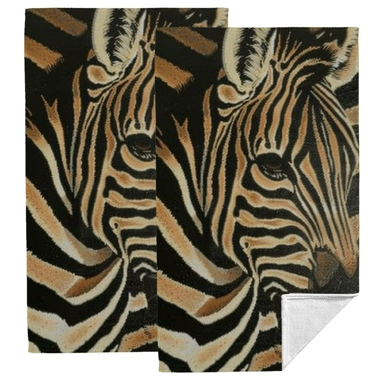 Nawy Zebra Print Pattern Kitchen Towels Set of 2 Soft and Absorbent Hand Towels for Kitchens Bathrooms Showers 27.5 16in Walmart