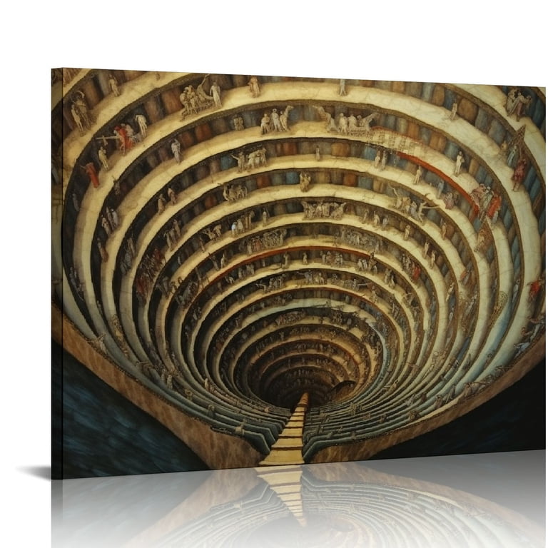 Nawypu 1485 Sandro Botticelli Map of Hell by Dante Poster Office