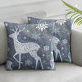 thumbnail image 1 of Nawypu 2 Pack Square Decorative Throw Pillow Cover Pillowcases Deers Xmas Snowflake Soft Pillow Sham Protector Cushion Case for Living Room Couch Sofa Home Decor White, 1 of 6