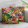 thumbnail image 1 of Nawypu 2pack Tropical Throw Pillow Covers Tropical Leaves&amp;Flowers with Parrot Flamingo Bird Pattern Home Decorative Cushion Covers Pillowcase (Tropical) White, 1 of 6
