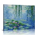 thumbnail image 1 of Nawypu 3D Print simulation painted texture on canvas painting Claude Monet Classic Wall Art Water Lilies with Hanging Willow Made Ornate Framed 3D Brushstroke UNIQUE INNOVATION Patent pending, 1 of 5