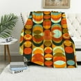 thumbnail image 1 of Nawypu 70s Pattern Retro Inustrial in Orange and Brown Tones Flannel Blanket Lightweight Cozy Bed Soft Throw Blanket Fit Couch Sofa for for Home Bedding Living Room Traveling Camping, 1 of 6