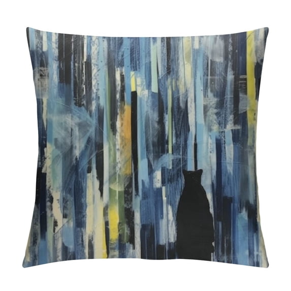 Nawypu  Abstract Art Cozy Pillowcase Cushion Cover, Modern Watercolor Stripes Teals Decorative Throw Pillows Covers Outdoor Pillow Case for Home Office Dorm Sofa Picnic Car