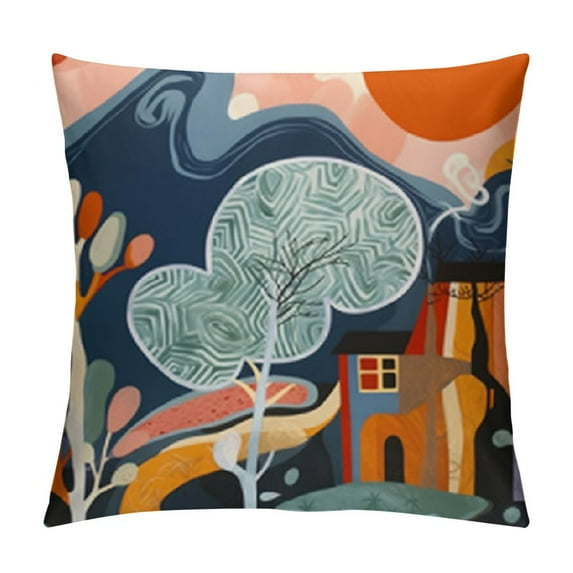 Nawypu Abstract Art Mid Century Modern Throw Pillow Covers Colorful Boho Aesthetic Floral Geometric Minimalist Pillow Covers for Couch Outdoor Decor