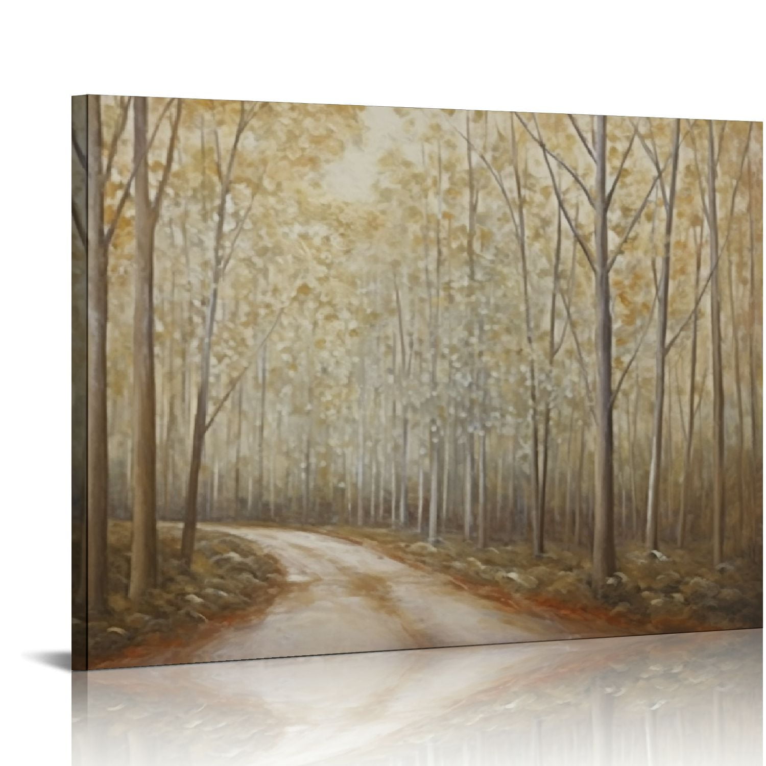 Nawypu Abstract Birch Forest Picture Decor Wall Art Tree Landscape ...