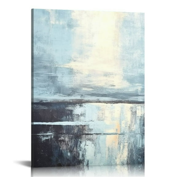 Nawypu  Abstract Canvas Wall Art Prints for bathroom, Blue and white Modern Creative Artwork Pictures Ready to Hang for Living Room Bedroom Office Kitchen Décor