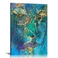 thumbnail image 1 of Nawypu Abstract Canvas Wall Art Teal and Green Marble Texture Pictures for Living Room Bathroom Bedroom Turquoise Wall Decor Modern Artwork Abstract Gold  Office Home Decorations, 1 of 5