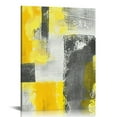 thumbnail image 1 of Nawypu Abstract Canvas Yellow Wall Art Geometric Decor Gray Paintings, Ready To Hang, Home Decoration Prints Framed Poster Color Blend Artwork for Bedroom Living Room Office, 1 of 5