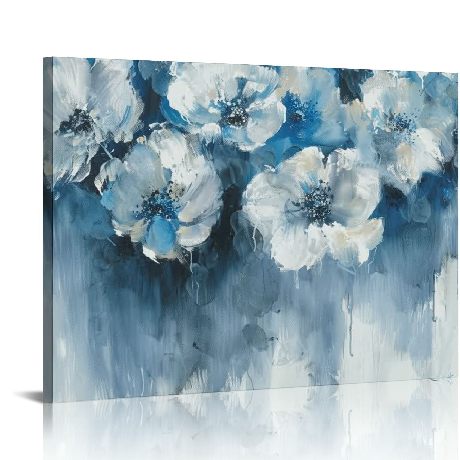 Nawypu Abstract Flower Pictures Decor Wall Art - White Floral Canvas ...