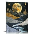 thumbnail image 1 of Nawypu Abstract Moon&Mountain Framed Wall Art decor, Landscape Kitchen Office Pictures Canvas Wall Art with Black Frame Bathroom Canvas Prints Wall Paintings Modern Artwork for Living Room Bedroom, 1 of 5
