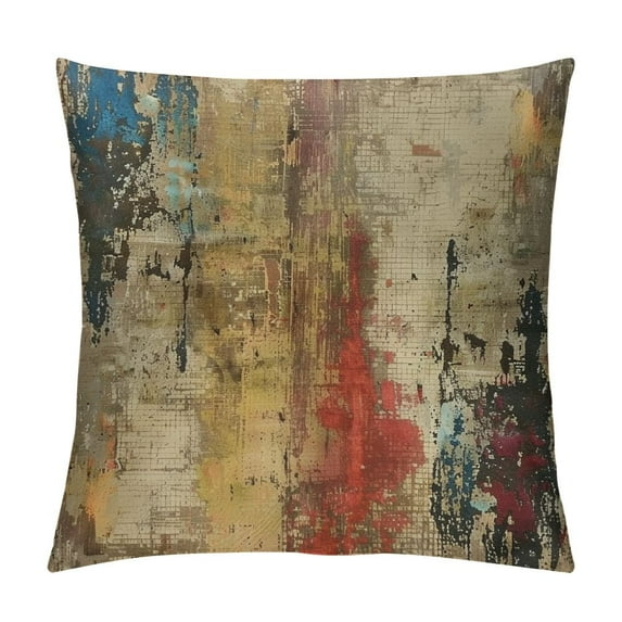 Nawypu Abstract Pillow Covers Abstract Rust Art Painting Decorative Throw Pillows Modern Artwork Square Couch Decor for Living Room Couch Home Chair 68A